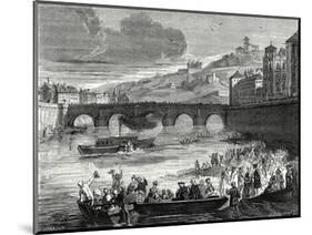 Experiment of the Marquis De Jouffroy on the Saône at Lyon July 15 1783-null-Mounted Giclee Print