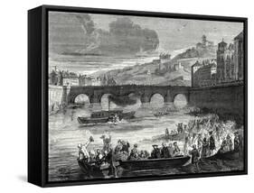 Experiment of the Marquis De Jouffroy on the Saône at Lyon July 15 1783-null-Framed Stretched Canvas