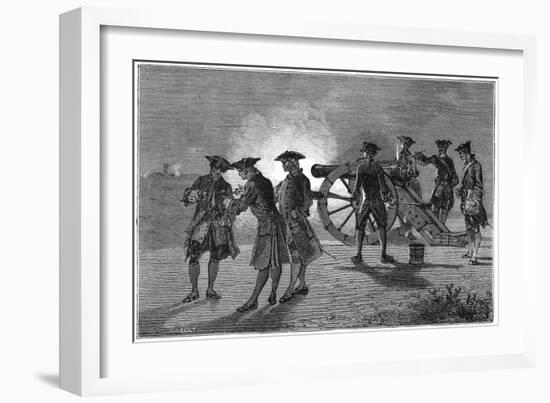 Experiment to Calculate the Speed of Sound in Air, Paris, 1822-Robert Brown-Framed Giclee Print