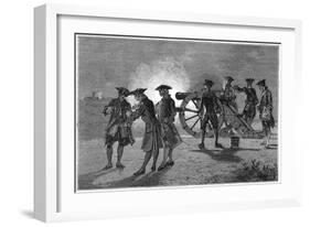 Experiment to Calculate the Speed of Sound in Air, Paris, 1822-Robert Brown-Framed Giclee Print