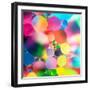 Experiment with Oil Drops on Water, Colorful Background-Abstract Oil Work-Framed Photographic Print
