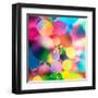 Experiment with Oil Drops on Water, Colorful Background-Abstract Oil Work-Framed Premium Photographic Print