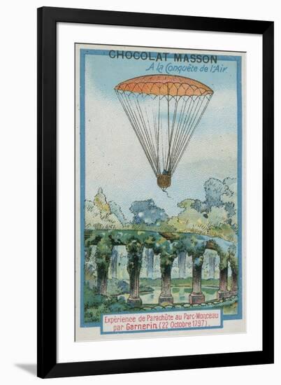 Experimenting with Parachuting at Parc Monceau by Andre-Jacques Garnerin-null-Framed Giclee Print