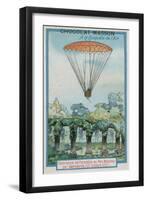 Experimenting with Parachuting at Parc Monceau by Andre-Jacques Garnerin-null-Framed Giclee Print