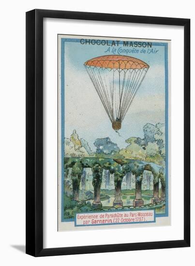 Experimenting with Parachuting at Parc Monceau by Andre-Jacques Garnerin-null-Framed Premium Giclee Print