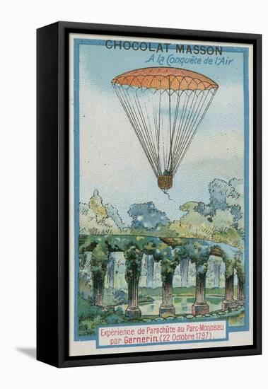 Experimenting with Parachuting at Parc Monceau by Andre-Jacques Garnerin-null-Framed Stretched Canvas