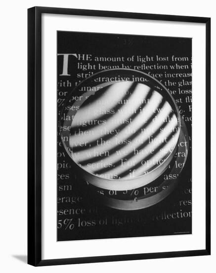 Experiments Testing the Use of Coated Lenses on Refraction of Light Passing Through Lenses-Fritz Goro-Framed Photographic Print