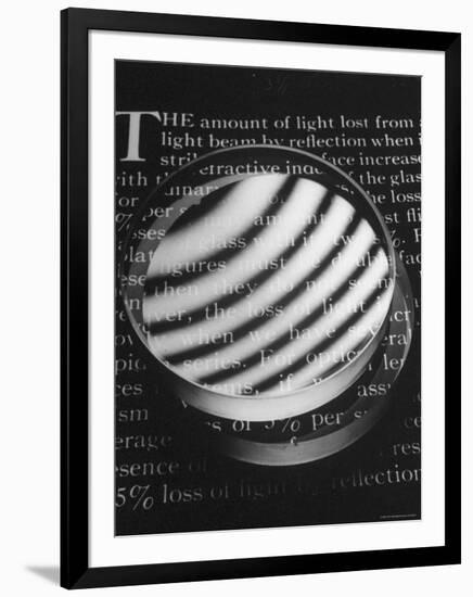 Experiments Testing the Use of Coated Lenses on Refraction of Light Passing Through Lenses-Fritz Goro-Framed Photographic Print