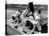 Expert Mechanics Making Repairs on a Car During the Daytona 500 Race-null-Stretched Canvas