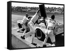 Expert Mechanics Making Repairs on a Car During the Daytona 500 Race-null-Framed Stretched Canvas