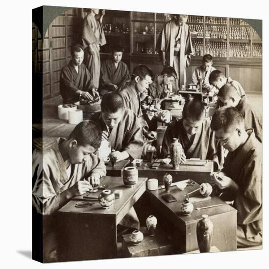 Expert Workmen Creating Designs in Cloisonne, Kyoto, Japan, 1904-Underwood & Underwood-Stretched Canvas