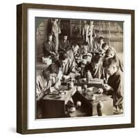 Expert Workmen Creating Designs in Cloisonne, Kyoto, Japan, 1904-Underwood & Underwood-Framed Photographic Print