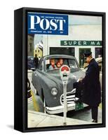 "Expired Meter" Saturday Evening Post Cover, February 10, 1951-George Hughes-Framed Stretched Canvas