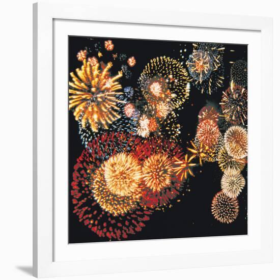 Exploding of Group of Fireworks-null-Framed Photographic Print