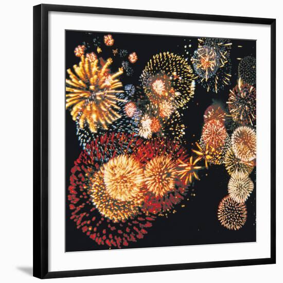 Exploding of Group of Fireworks-null-Framed Photographic Print