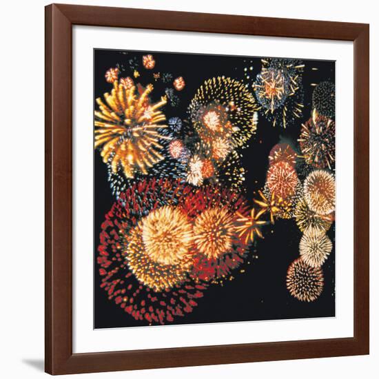 Exploding of Group of Fireworks-null-Framed Photographic Print