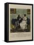 Exploiting Love-Honore Daumier-Framed Stretched Canvas