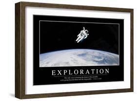 Exploration: Inspirational Quote and Motivational Poster-null-Framed Photographic Print