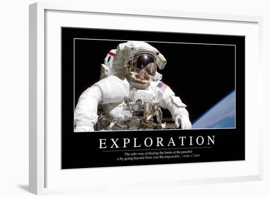 Exploration: Inspirational Quote and Motivational Poster-null-Framed Photographic Print