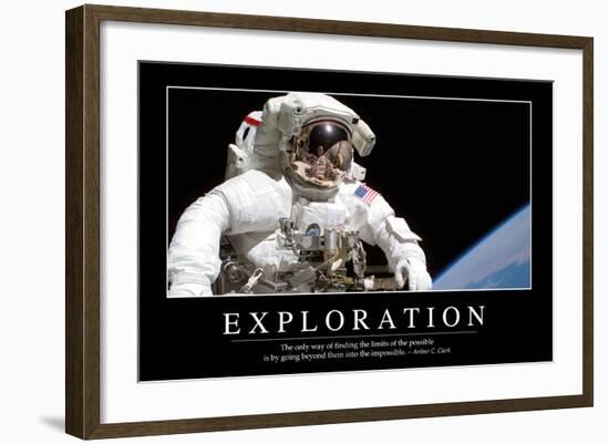 Exploration: Inspirational Quote and Motivational Poster-null-Framed Photographic Print