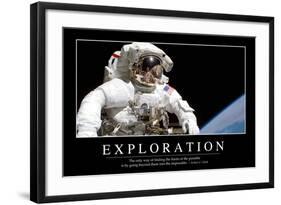 Exploration: Inspirational Quote and Motivational Poster-null-Framed Photographic Print