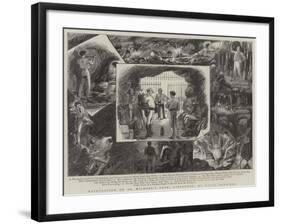 Exploration of St Michael's Cave, Gibraltar, by Naval Officers-null-Framed Giclee Print