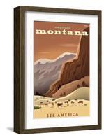 Explore Montana, See America-Michael Crampton-Framed Art Print