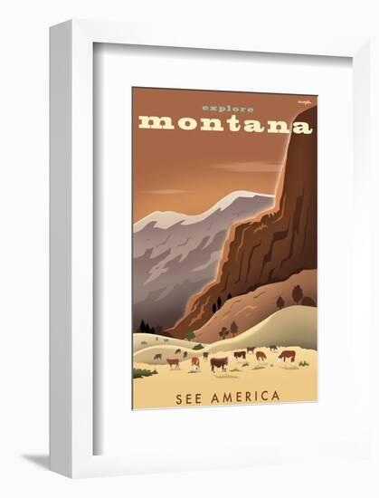 Explore Montana, See America-Michael Crampton-Framed Art Print