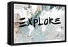 Explore Neutral World Map-Kent Youngstrom-Framed Stretched Canvas