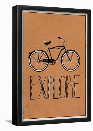 Explore Retro Bicycle Player Art Poster Print-null-Framed Poster