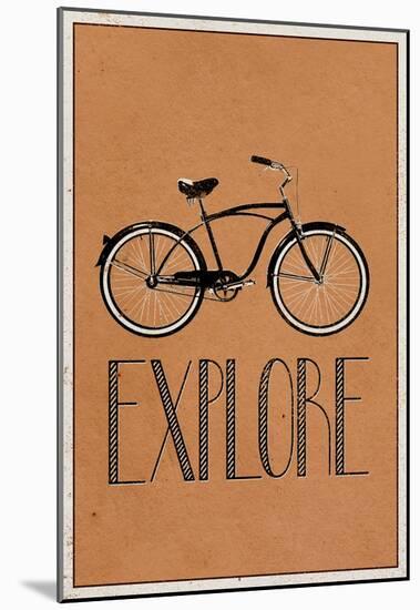 Explore Retro Bicycle Player Art Poster Print-null-Mounted Poster