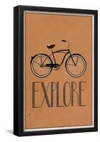 Explore Retro Bicycle Player Art Poster Print-null-Framed Poster