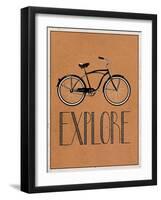 Explore Retro Bicycle Player Art Poster Print-null-Framed Art Print