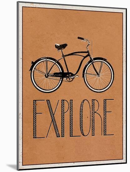 Explore Retro Bicycle Player Art Poster Print-null-Mounted Art Print