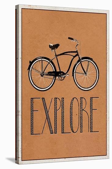 Explore Retro Bicycle Player Art Poster Print-null-Stretched Canvas