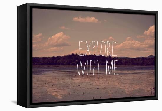Explore with Me-Vintage Skies-Framed Stretched Canvas