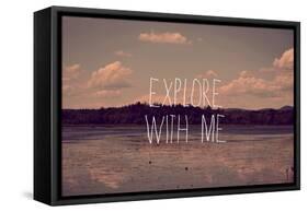 Explore with Me-Vintage Skies-Framed Stretched Canvas