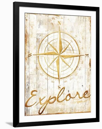 Explore Your Gold-Jace Grey-Framed Art Print