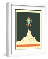 Explore-Jazzberry Blue-Framed Art Print