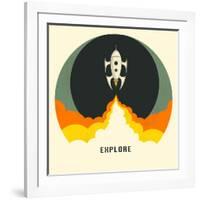 Explore-Jazzberry Blue-Framed Art Print