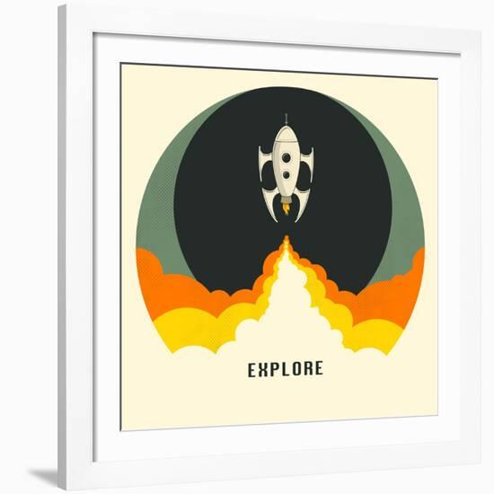 Explore-Jazzberry Blue-Framed Art Print