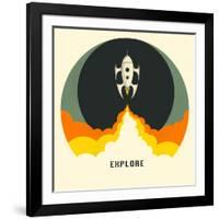 Explore-Jazzberry Blue-Framed Art Print