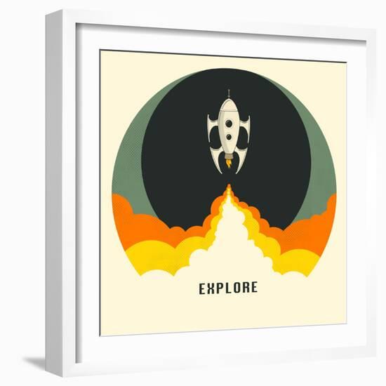 Explore-Jazzberry Blue-Framed Art Print