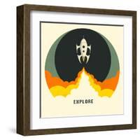 Explore-Jazzberry Blue-Framed Art Print