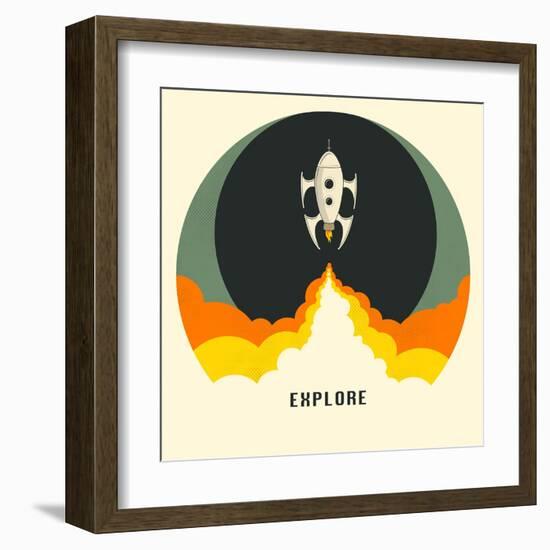 Explore-Jazzberry Blue-Framed Art Print