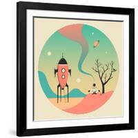 Explore-Jazzberry Blue-Framed Art Print