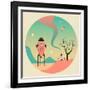 Explore-Jazzberry Blue-Framed Art Print