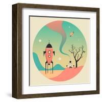 Explore-Jazzberry Blue-Framed Art Print