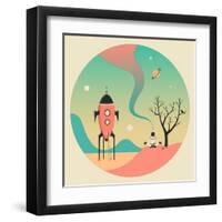 Explore-Jazzberry Blue-Framed Art Print