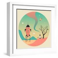 Explore-Jazzberry Blue-Framed Art Print